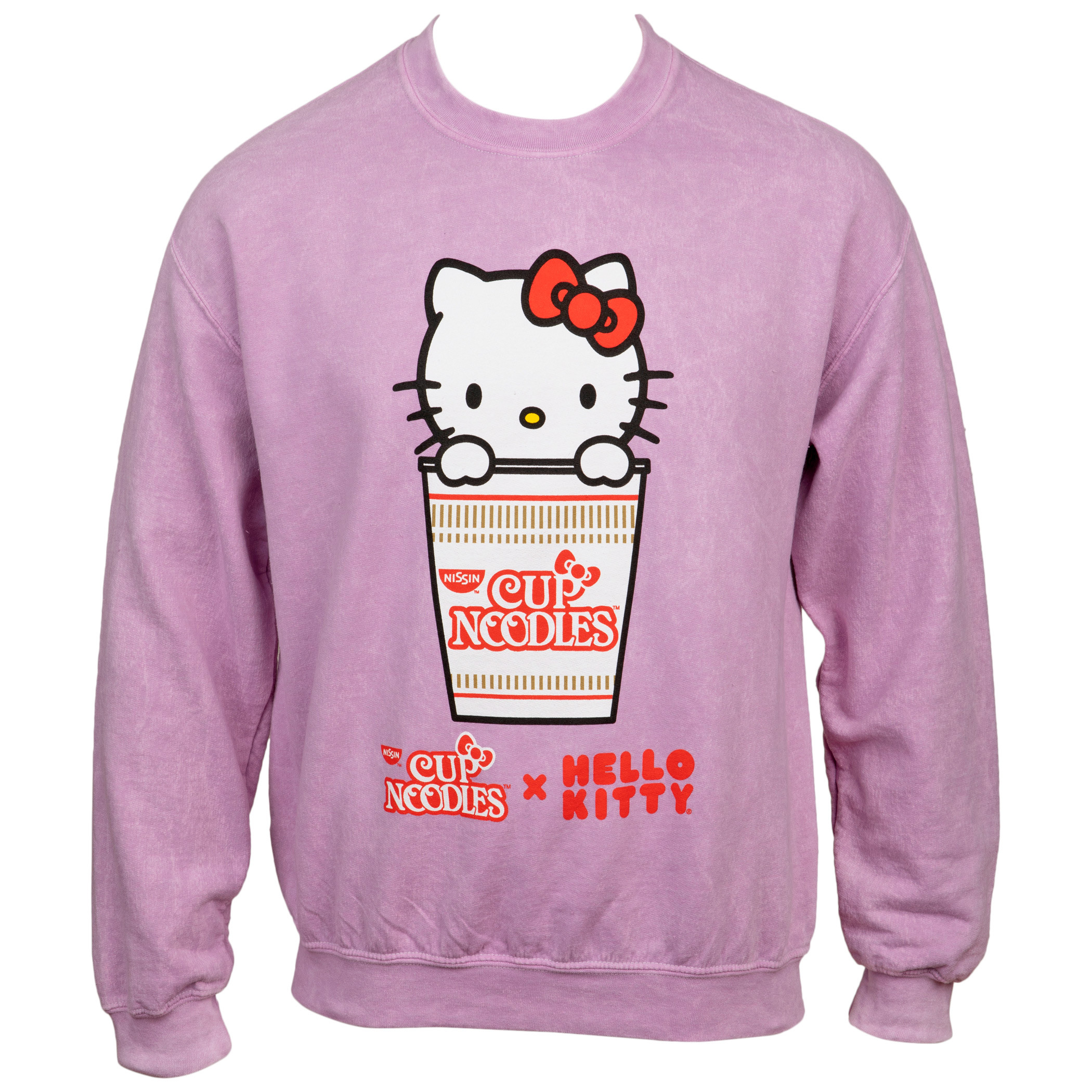Hello Kitty x Cup Noodles Character Pink Mineral Wash Sweatshirt